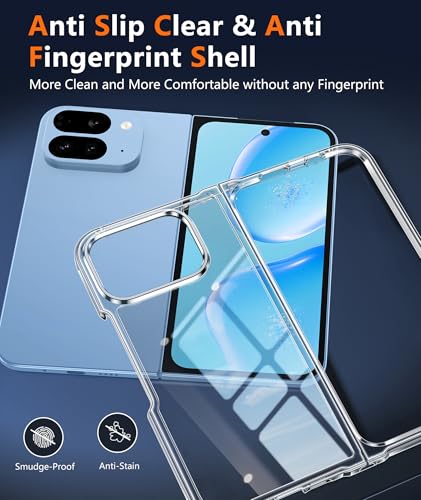 Image of FNTCASE for Google Pixel 10-Pro-Fold Case: for Pixel 10-Pro-Fold Military Grade Drop Protection Anti Yellowing Cell Phone Cover - Transparent Protective Rugged Shockproof Phonecase, Clear