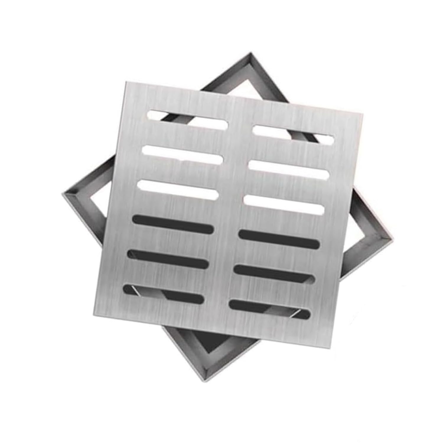 MEISO Cubierta de escape para exteriores, de acero inoxidable 304 con base, kit de cubierta para desagüe, cuadrado para desagüe de suelo, rejilla de desagüe para exteriores (25 x 25 x 2 cm)