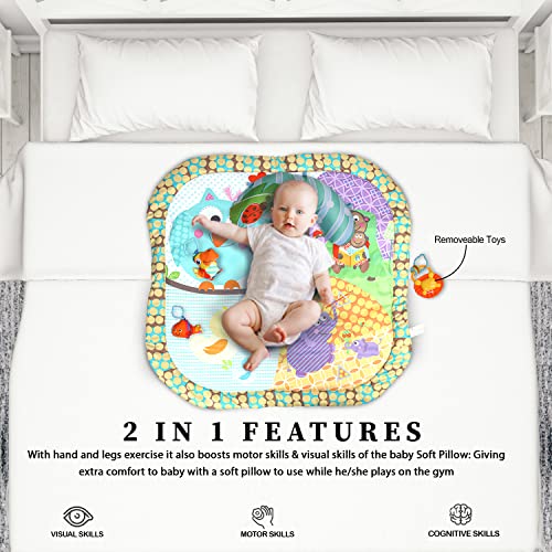 Image of Baybee Play Gym & Rocker for Babies | Portable Baby Playing Mat for New Born with Hanging Toys, Music & Lights | Indoor Activity Play Gym for Babies 0 to 12 Months (Assorted I)