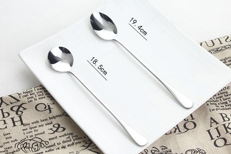 ONUIFIKE Silverware Set, 2/8/12/16 Pieces Stainless Steel Ice Spoons Long Handle Mixing Spoon Creative Mixing Spoon Bar Spoon, Cutlery Flatware Set (Color : Rose Gold, Size : 1Set-2Pcs)