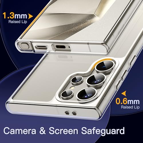 Image of JETech Cover Case for Samsung Galaxy S24 Ultra 5G, Non-Yellowing Shockproof Bumper Protective Phone Cover, Anti-Scratch Hard PC Back (Clear)