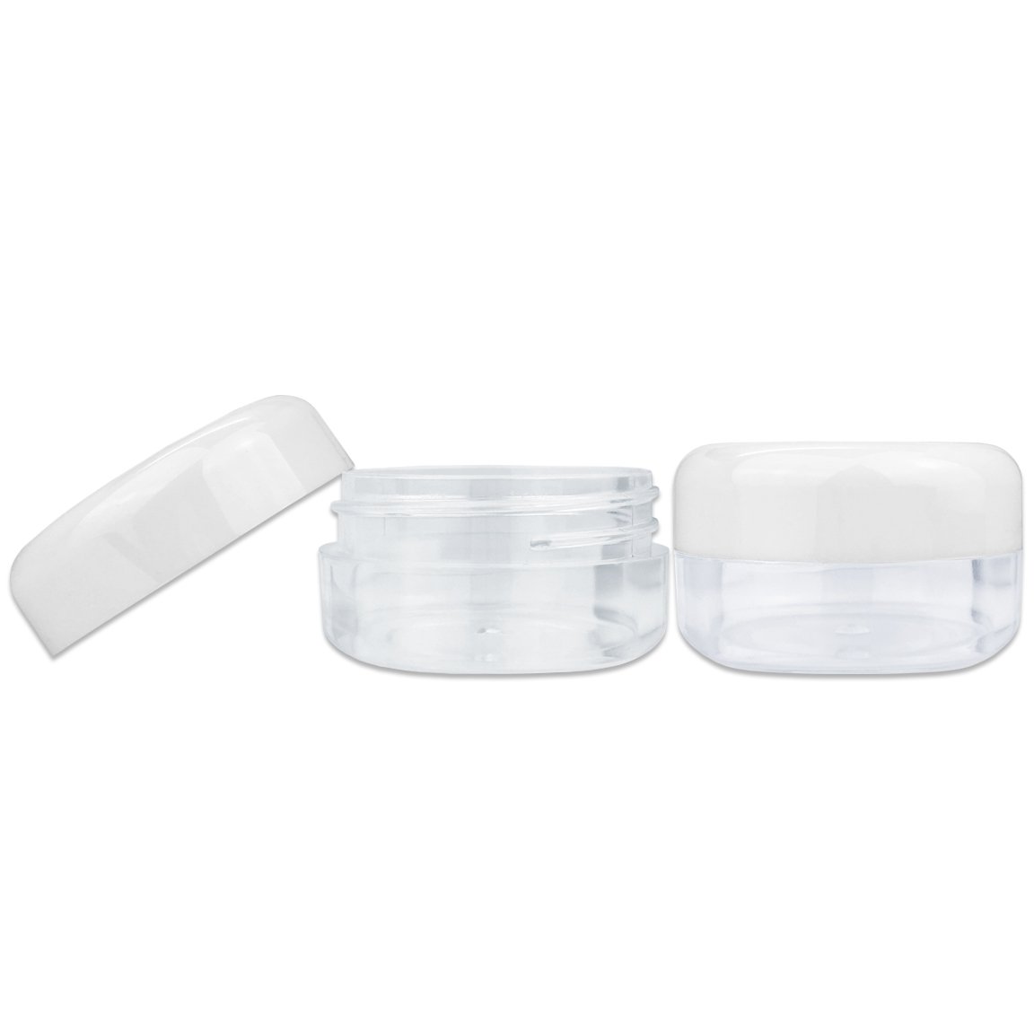 (Quantity: 120 Pieces) Beauticom 15G/15ML (0.5oz) Round Clear Jars with White Lids for Lotion, Creams, Toners, Lip Balms, Makeup Samples - BPA Free 2