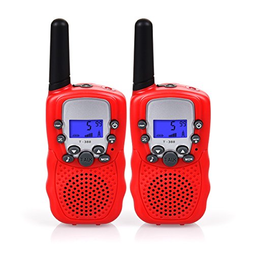 Funkprofi Walkie Talkies für Kinder, T-388 Funkgeräte für Kids ab 3 Jahre PMR 446 Reichweite bis zu 3 km 8 Kanäle für Einkaufen, Freizeitpark, Zelten, Shopping, Indoor  gespräch 2 Stück Rot