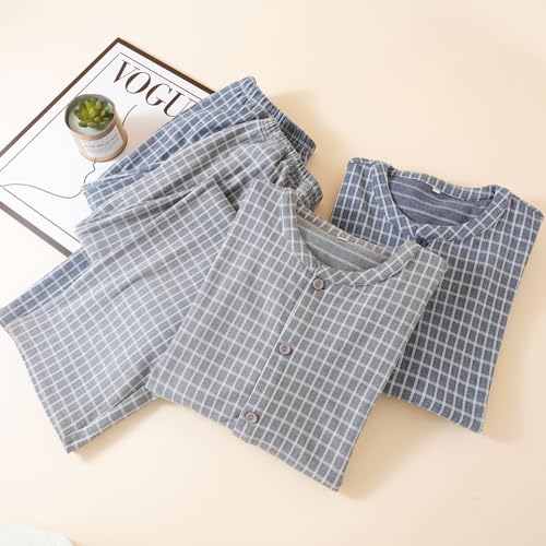 vctops Mens Fleece Pajama Set, Long Sleeve Plaid Sleepwear Button Down Soft Warm Fall Winter Loungewear with Long Pants3