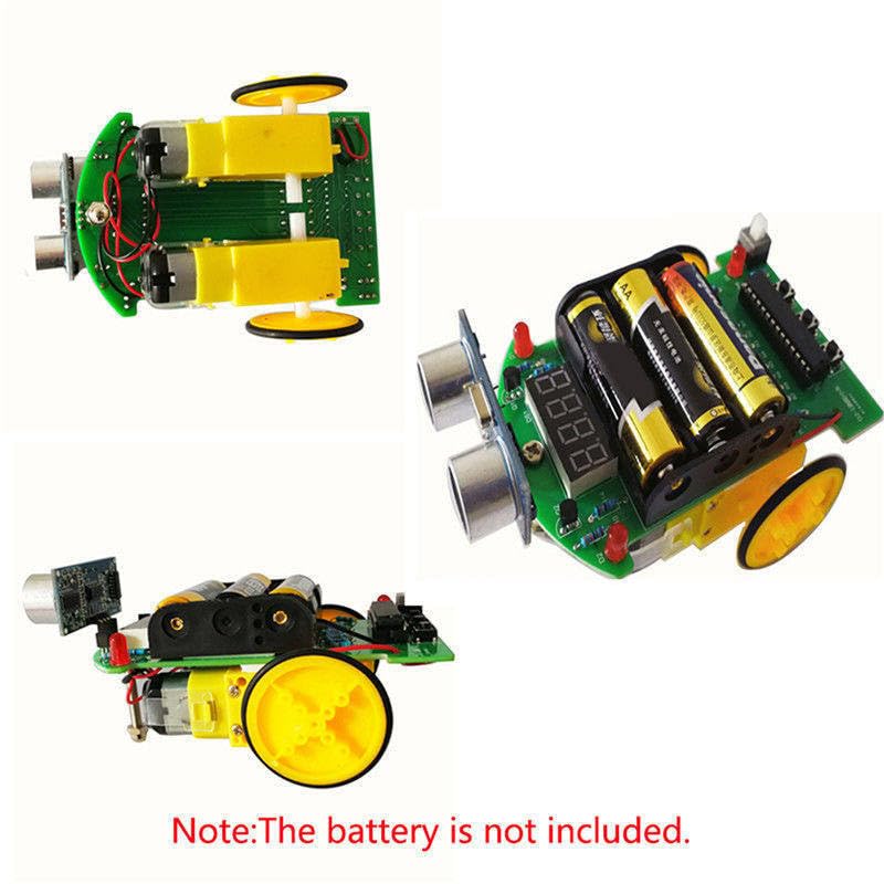 Intelligent Ranging Car DIY Kit Ultrasonic Ranging Module Board Size Baby Gift Manual Assembly Smart Electronic Car