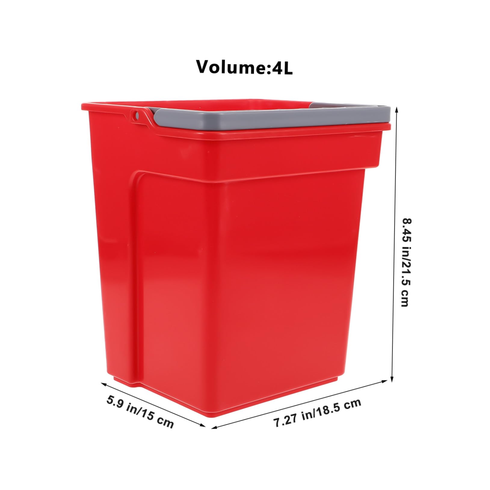 GALPADA Secchio Multiuso 4l in Plastica Robusta con Manico Portatile, Design Quadrato per Pulizie Domestiche, Ufficio e Scuola, Contenitore per Raccolta e Lavaggio Facile da Trasportare
