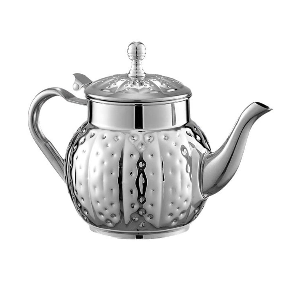 MALSSE Easy to Clean Stainless Steel Teapot Ergonomic Grip Tea Kettle for Home Kitchen or Offices Use Electroplated Teapot