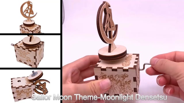Amazon.com: SailorMoon Hand Crank Rotating Music Box Carved Wood