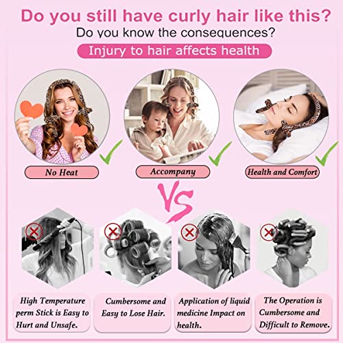 Shegato Heatless Hair Curler, Heatless Curling Rod Headband, Heatless Curls For Long Hair, No Heat Silk Curlers, Soft Sponge Hair Rollers, Curling Ribbon And Flexi Rods For Natural Hair (Leopard) #TOP2