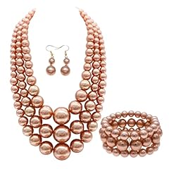 A-Champagne pearl necklace set