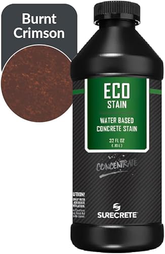 Vista 48 de Surecrete Eco Stain - Tinte a base de agua para hormigón, probador de 4 onzas, color rojo español rojo (Spanish Red)