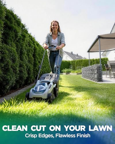Image of 16-Inch 40V Max Brushless Cordless Electric Push Lawn Mower | Includes 40V Max 4.0Ah battery and charger, 148Wh Total Energy for Fewer Charging Interruptions during Routine Yard Care