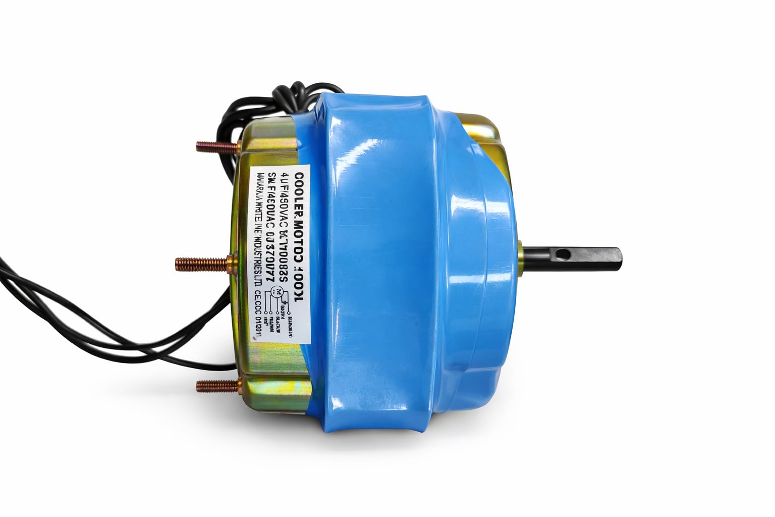 V3J Cooler Motor 100L, Blue, with Capacitor 4uF/450VAC, CE and CCC Certified-image-46