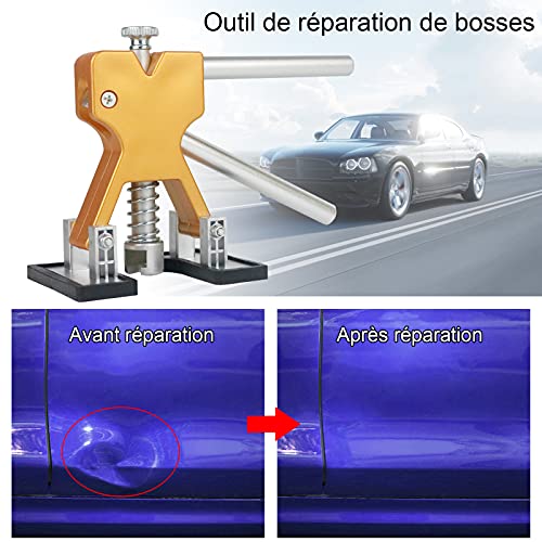 Tosucs Dellen Reparatur Ausbeulwerkzeug Dent Puller Set, Auto Paintless Dellen Reparaturset, DIY Golden Lifter für Fahrzeug Dellen/Tür Dings/Hagel Schaden Entfernen
