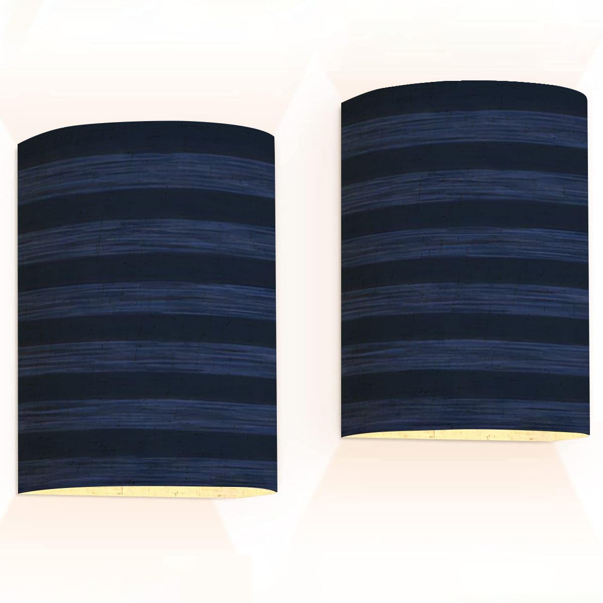Wall Sconces Set of Two Battery Operated Navy Blue Marl Heather