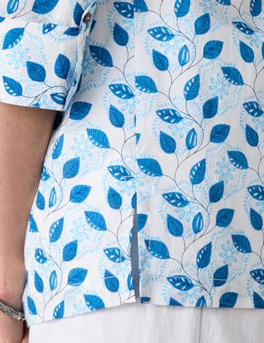 Image of Amazon Brand - Myx Women's Screen Print Straight Printed Regular Cotton Short Kurti (Available in Plus Sizes)