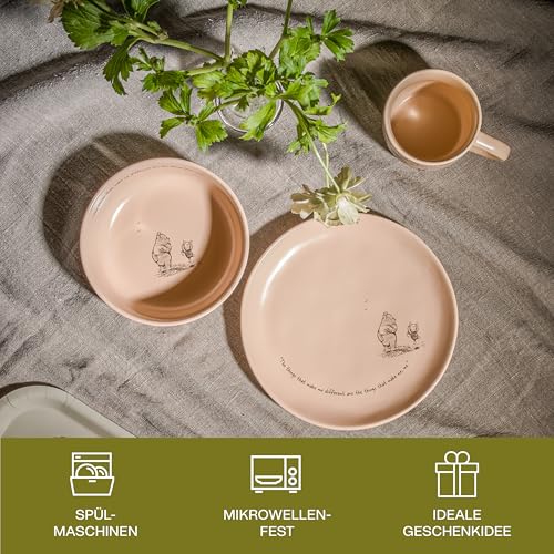 Winnie Puuh Kaffeetasse Disney, 300 ml, Steinzeug, Spülmaschinenfest, Seidenmatte Glasur, inkl. Geschenkbox, Aprikose – Bild 4