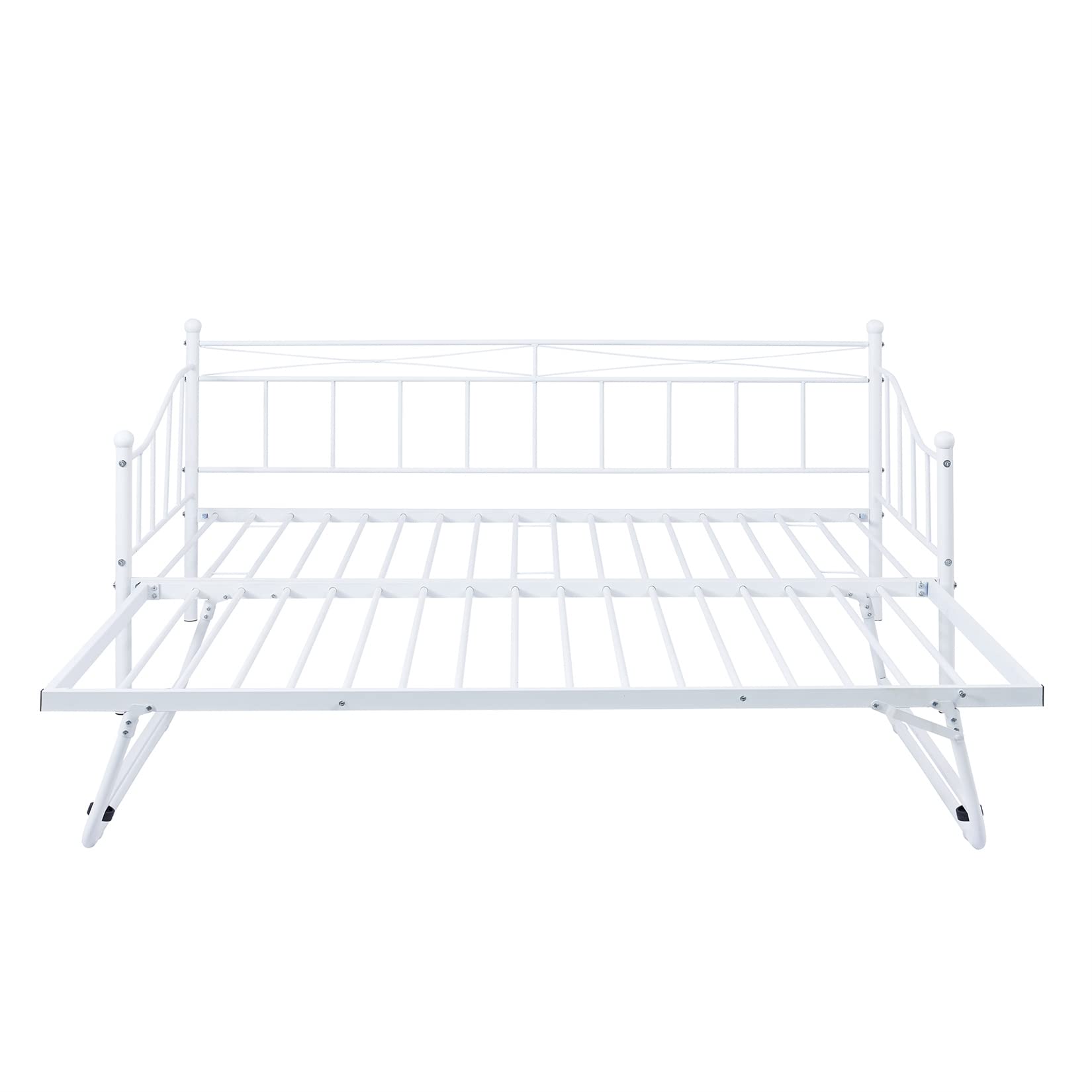 Metal Daybed with Trundle HeavyDuty Day Bed with Pop Up Trundle for