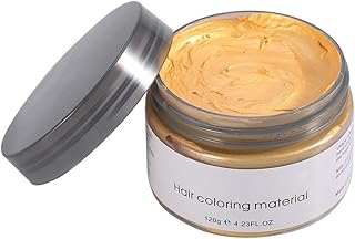 Arcilla para colorear el cabello temporal para cabello natural, pelo afro, corte redondo, medio duro (amarillo)