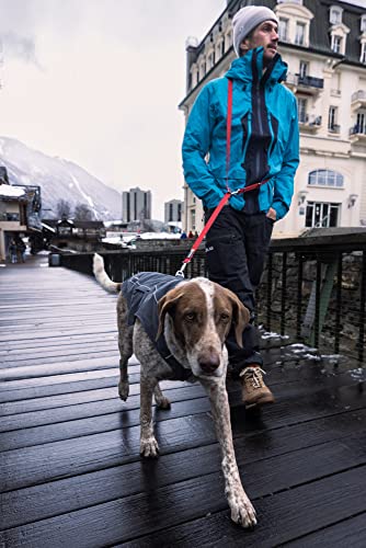 RUFFWEAR Overcoat Fuse 2-in-1-Kombination aus Hundemantel und -Geschirr, mit Fleece Gefütterte Hundejacke, Basaltgrau, Größe M