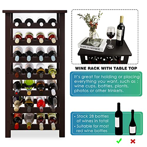 Soporte para botellas 28 plazas 7 niveles bambú miniatura 3