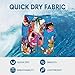 Men & Boys Fit Swim Trunks for Beach Athletic Hiking Quick Dry Drawstring Essentials Half Pants with Pockets Lining, Beachwear Colorful Watercolor Cow Floral Art Fashion Swim Trunks