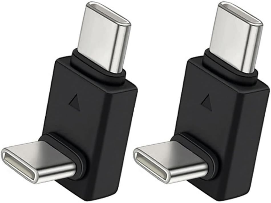 Portable L Shaped Double Type C OTGs Adapter for Wireless Lavaliers Microphones and USB C Devices