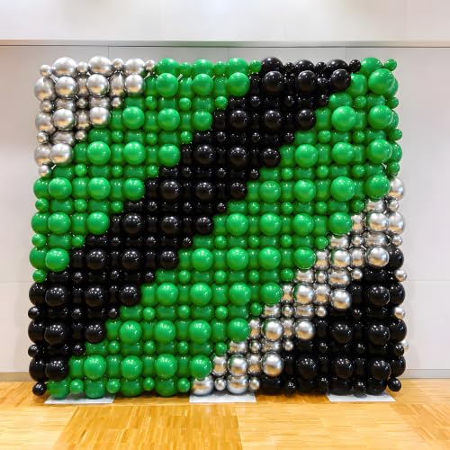 Image of Black Green Link Balloons,120Pcs 6Inch Black and Green Latex Linking Balloons for Birthday Baby Shower Wedding Anniversary Graduation Party Decorations