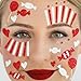Produktbild Party Factory Face Tattoo rot/weißer Clown, temporäres Glitter Gesichtstattoo für Motto Party, Halloween & Karneval, Kinder & Erwachsene