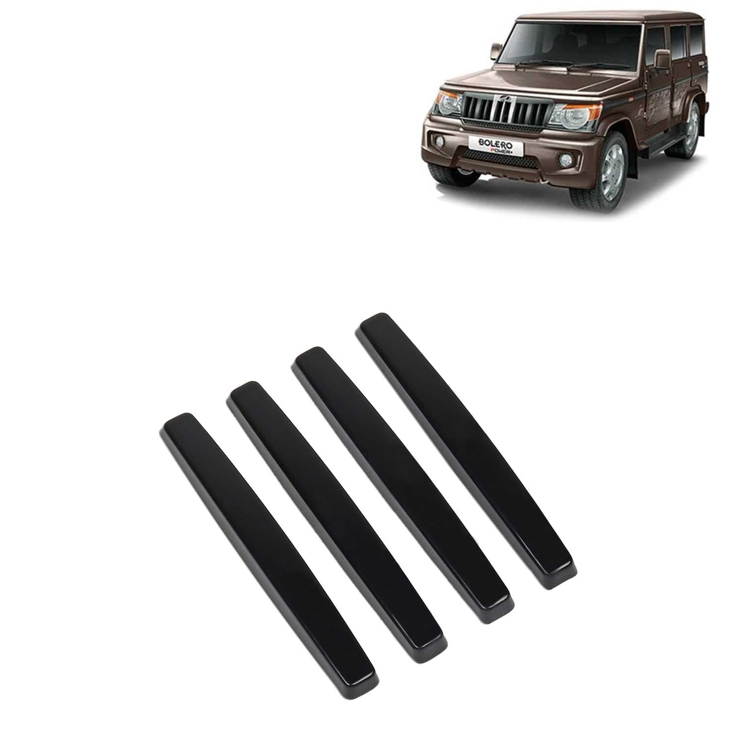 KINGSWAY® Car Door Edge Protection Guard Compatible with Mahindra Bolero, (Year 2020 Onwards), Car Safety Anti Dent Scratch Proof Gurads, Car Door Guard Bumper Protector, D1 Black Color, Pack of 4 Pcs