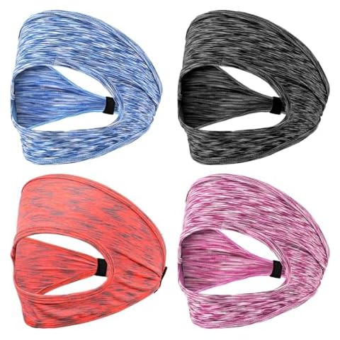 WY LIGHTING LEVEL 4 Pcs VR Eye Mask Adjustable VR Sweat Band Breathable Eye Face Cover Comfortable VR Eye Mask Cover Face Dry Cool Sweat Mask Eye Face Pad for Any Head Size Most VR Devices Cover