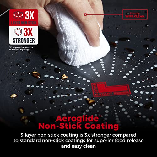 Image of Tower Cerasure Fry Pan with 3X Non-Stick Ceramic Coating for Low Oil Cooking, Quick & Even Heating, Gas & Induction Compatible, Aluminium Cookware, 1.5-Year Warranty (20 cm)