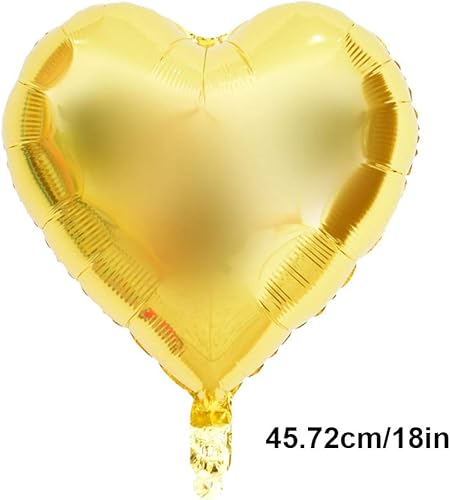 Miniatura 4 de TOPINCN 10 globos de aluminio con forma de corazón de aluminio de 18 pulgadas, globos de papel de aluminio para decoración de fiestas, bodas,