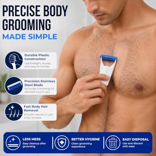 Image of Disposable Razor For Men Pack of 3 | Surgical Skin Blade Use And Throw Shaving Razor With Safety Cap | Manual Beard And Face Grooming | Travel Friendly Stainless Steel Blade | ISO, CE Approved