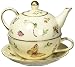Botanical Porcelain Duo Teapot, Teacup and Saucer Set