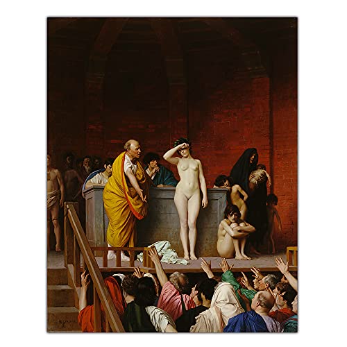 yhyjyzzjy 5D Painting Kits Jean-Leon Gerome《The Slave Market in Rome》 Full Drill Dots Paintings Picture Arts Craft for Home Wall Art Decor16*20In