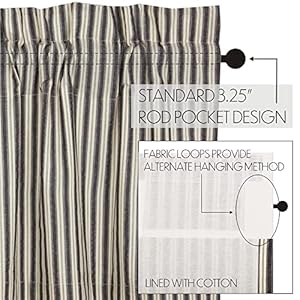 Vhcbrandsashmontgreytickingstripecountryfarmhousepanelcurtainset84x40 Urban Country Home Decor Vhc brands ashmont grey ticking stripe country farmhouse panel curtain set 84×40 urban country home decor