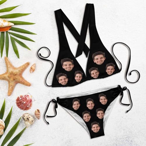 Custom Face Bikini Set Personalized Swimsuit with Photo for Women Custom Bathing Suit with Husband Face Funny Gifts4