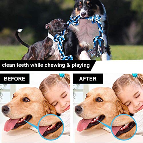 LUXMAY Hundespielzeug unzerstörbare Seil für Starke große Hunde, Hundeseil Spielzeug, 92 cm 5 Knoten, Seil für Aggressive Kauen, Interaktives Seil für mittlere und große Hunderassen - Image 3