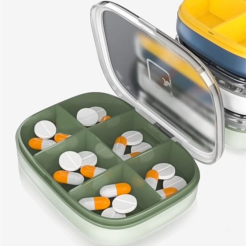 HOMIES, 6 Compartment Pill Organizer Case - Portable Pill Box Small Pill Container for Purse or Pocket, Excellent Pill Storage Case (Multi-color)-image-12