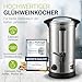 Juskys Glühweinkocher Teramo 10 Liter 1500W mit Zapfhahn, Thermostat & Überhitzungsschutz, 30-110°C, Edelstahl, elektrisch, Heißgetränkespender