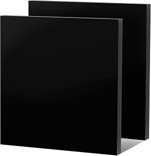 2 Pack Black Acetal (pom-c) Sheet 1/2" Thick, 6" x 6" CNC Machinable Plastic for Gears, Bushings & Sliding Parts, Wear-Resistant Low Friction Sheet for DIY & Mechanical Projects