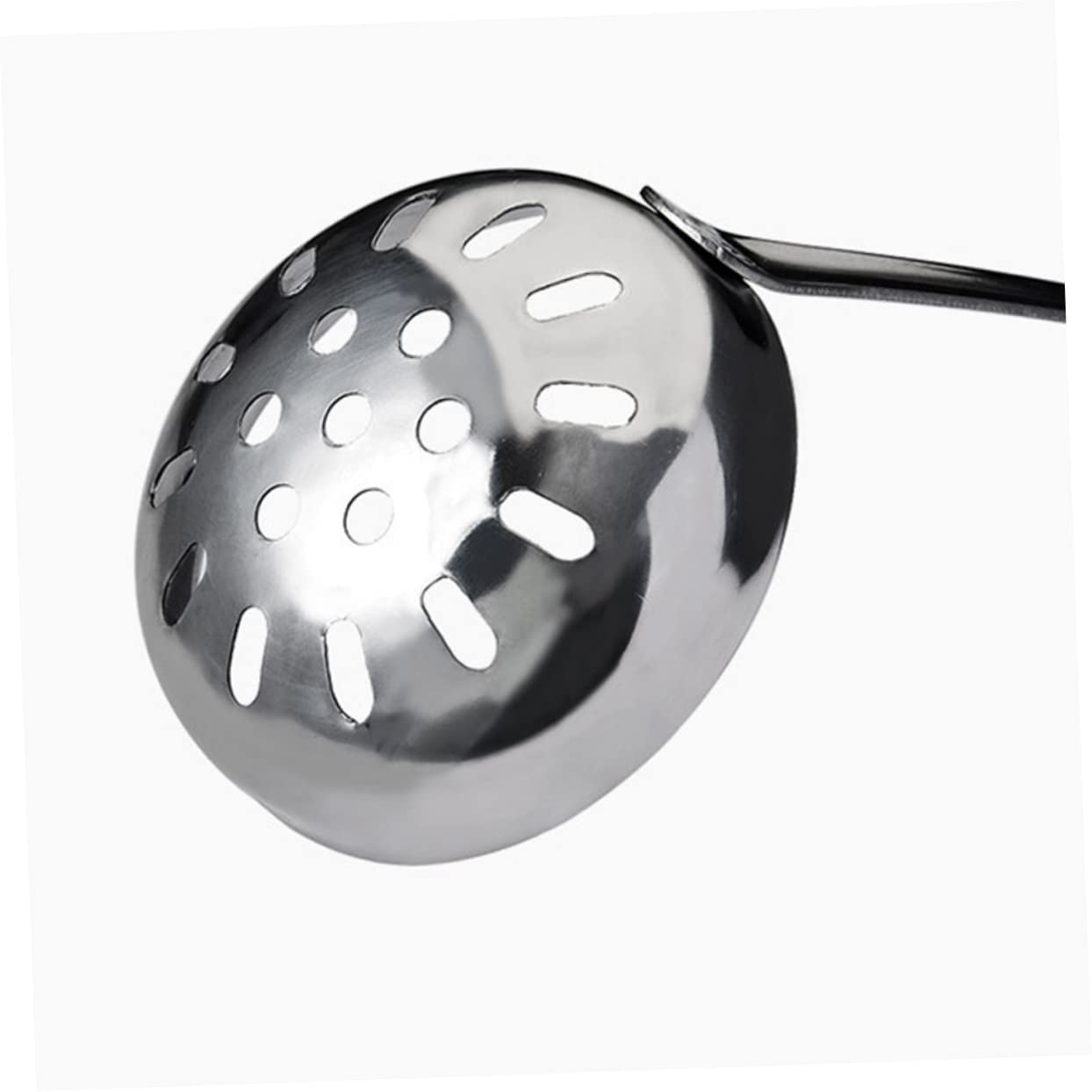 Wakauto 2pcs Stainless Steel Hot Pot Colander Soup Spoon with Hooked Long Handle Oil Filter Utensils for Kitchen Restaurant Home and Bar Use