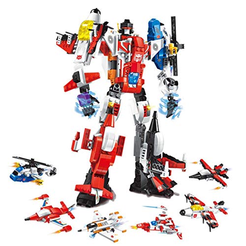 Why Choose Troll Tree Kids 6 in 1 Building Deformation Robot Block Toys Transforming Toys Robot Mode...