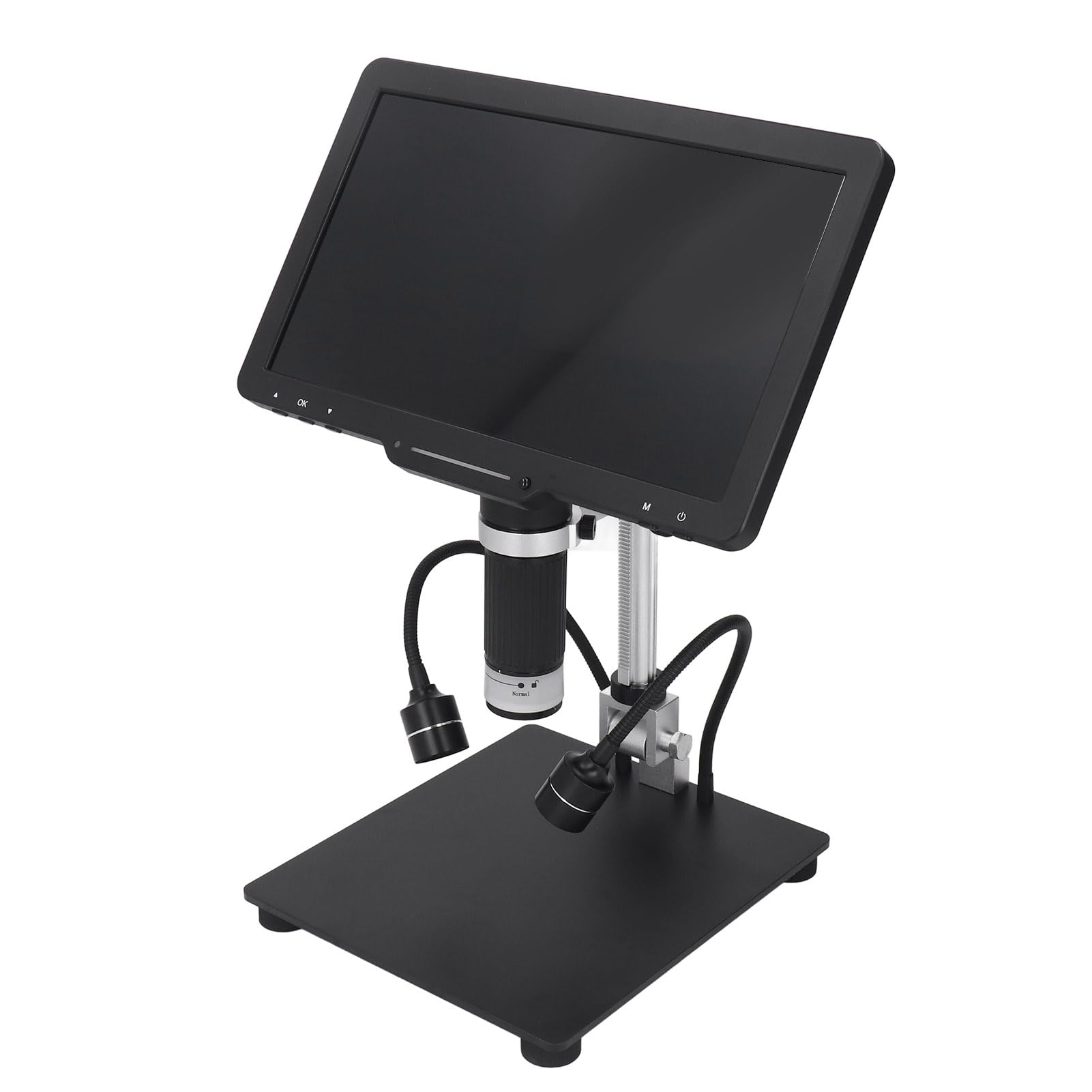 FTVOGUE Digitales Elektronenmikroskop, ABS-Metall-Digitalmikroskop 1600X mit 10,1-Zoll-IPS-LCD, 1080P 24MP, 8 LED-Licht für die Inspektion von Lötmünzenreparaturen