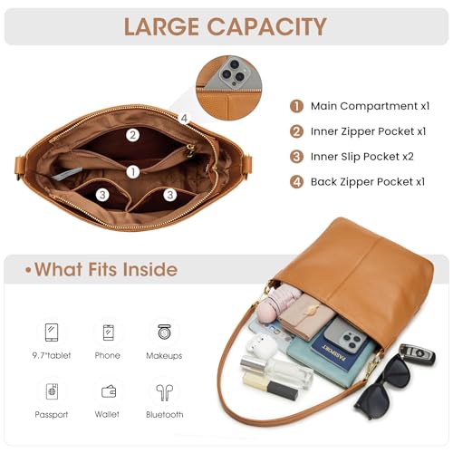 Image of Kattee Leather Crossbody Bags for Women, Crossbody Purses for Women, Women's Handbags Hobo Bag with Adjustable Strap