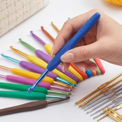 Image of VIBE VISTA Crochet Kit for Beginners Adults, Crochet Kits Include Yarn, 107Pcs Crochet Starter Kit for Beginners Kids, Ergonomic Crochet Hooks Travel Knitting Crochet Supplies (crochent kit)