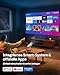 Aurzen D1 air Smart Beamer mit Netflix, 16W Dolby Audio, Beamer Outdoor 1080P mit HDR10 & 4K-Unterstützung, 180° Drehbar Mini Tragbarer Projektor mit USB-C PD, TOF-Autofokus, Trapezkorrektur, Weiß