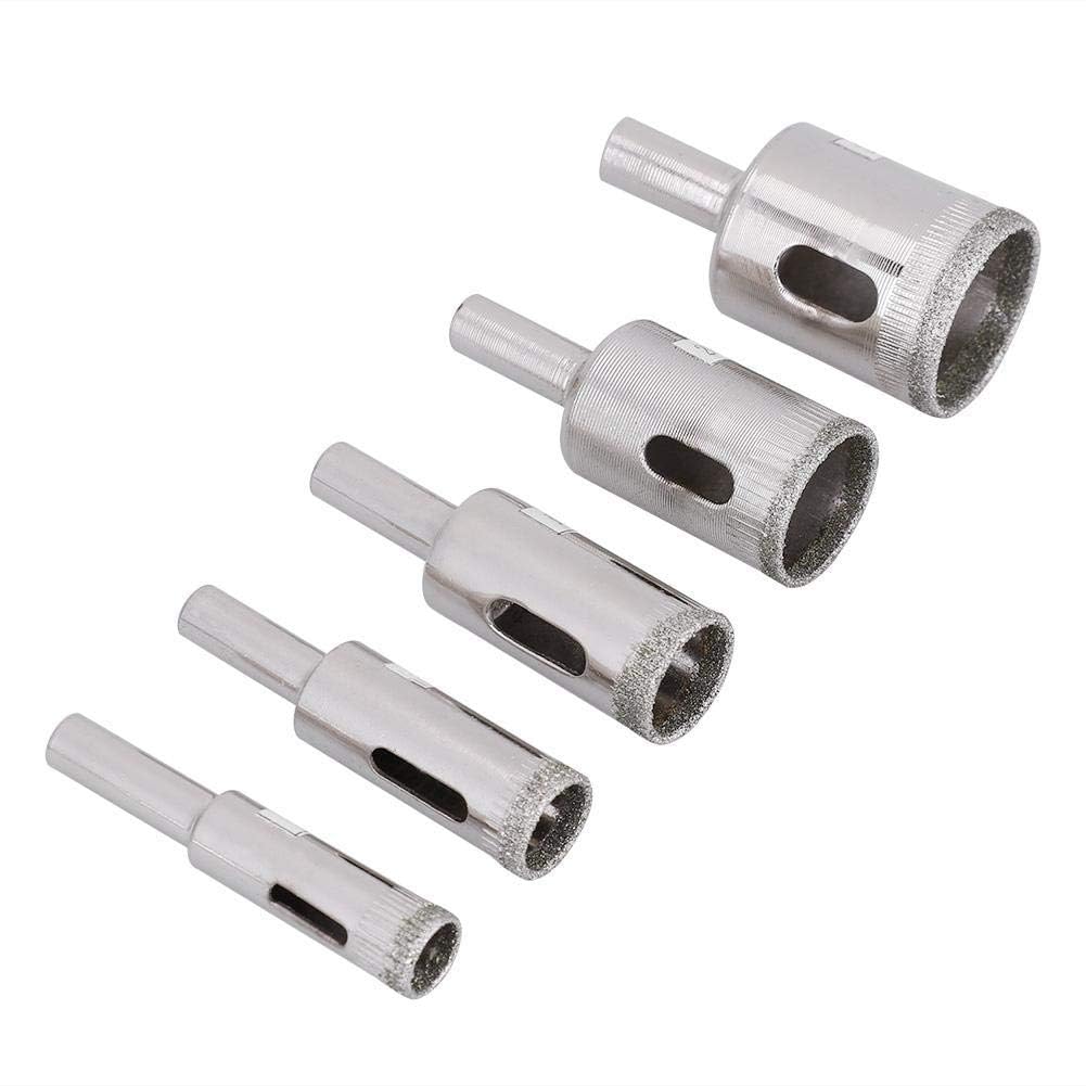 Zaptec Diamond Hole Saw Set for Vitrified & Ceramic Tiles, Marble, Granite & Glass, 5 Pieces (10mm, 12mm, 16mm, 20mm & 25mm)