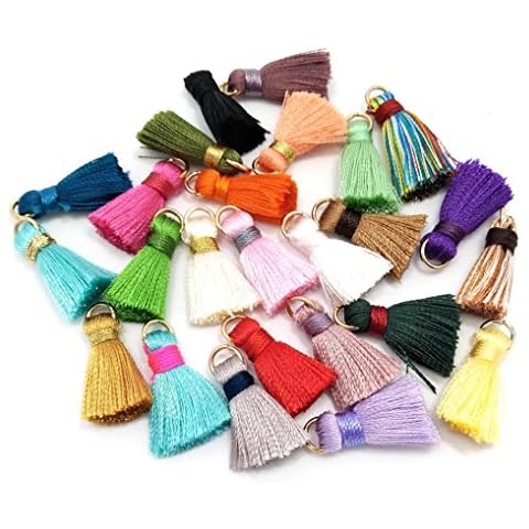 100pcs Silk Handmade Tiny Soft Tassels Mini Tassels, Colorful Tassels, Earring Tassels Assorted Colors Randomly Cover